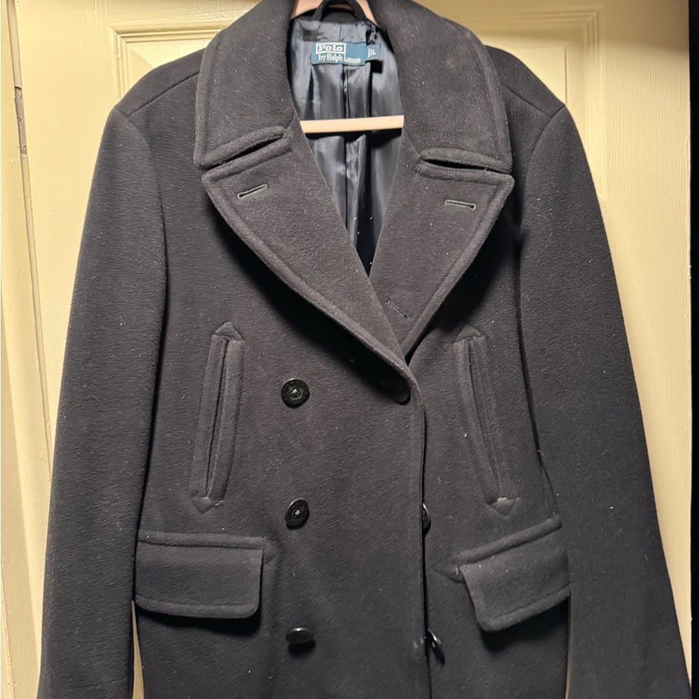 Ralph Lauren Navy Blue Sailors Wool Pea Coat